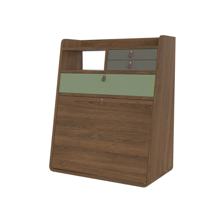 Bureau GASTON Chêne Teinté, Sauge/vert cendré HARTO
