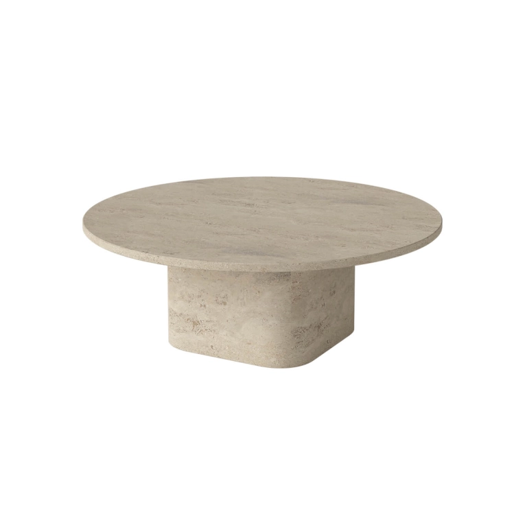 Table basse EIDA Ø 90 H 32 Travertin Sable BOLIA