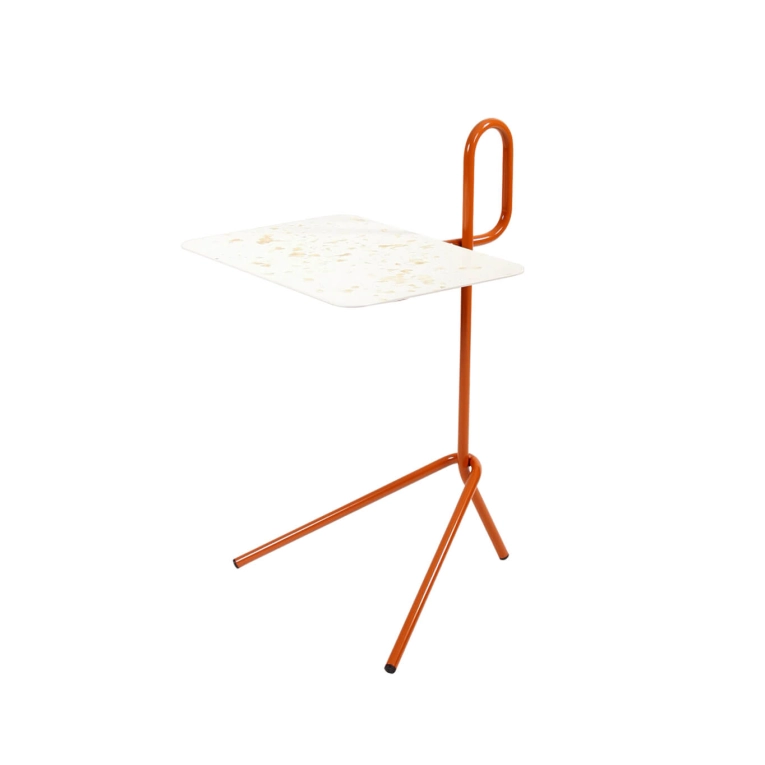 Table d'appoint guéridon LAIME 42 Orange brun/ blanc NOMA