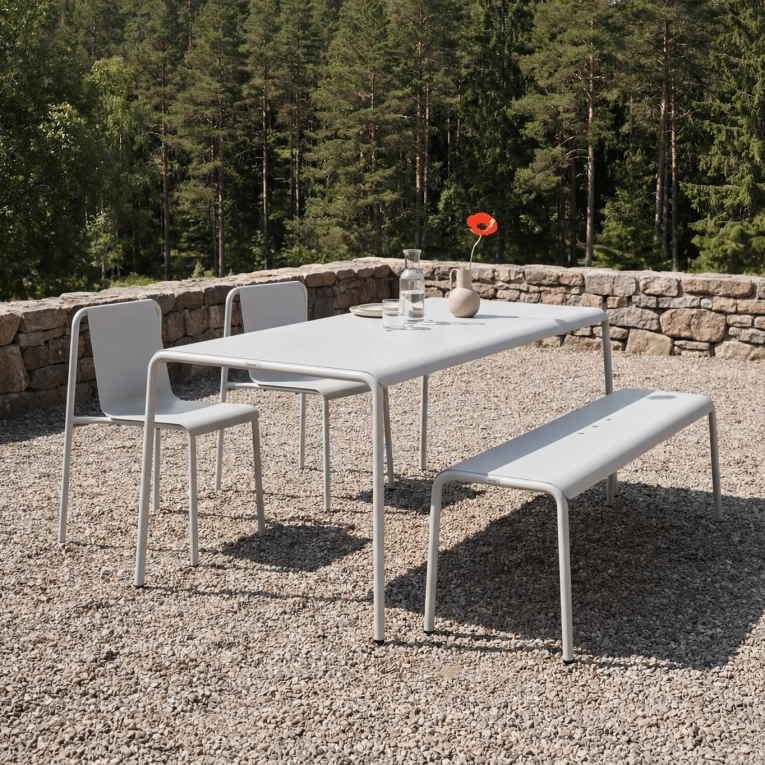 Table extérieure PANORAMA Gris Craie L 160 TIPTOE
