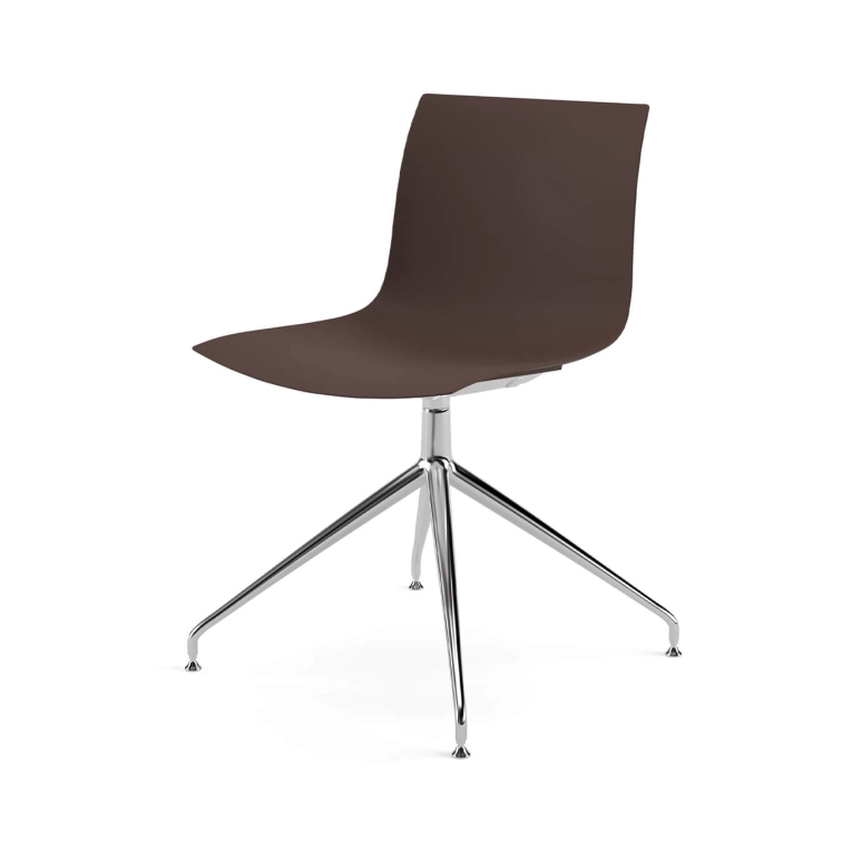 Dining Chair CATIFA RE 46 Brown, Chrome Base ARPER