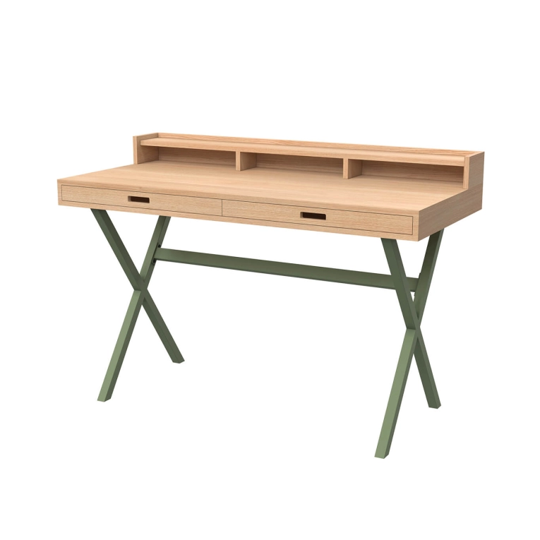 Bureau HYPPOLITE Chêne  Naturel / Vert sauge HARTO