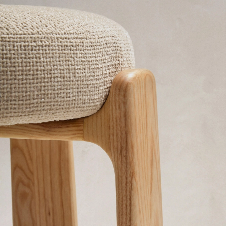 GRANITE H 75 Tissu Chenille beige / Frêne naturel KAVE HOME