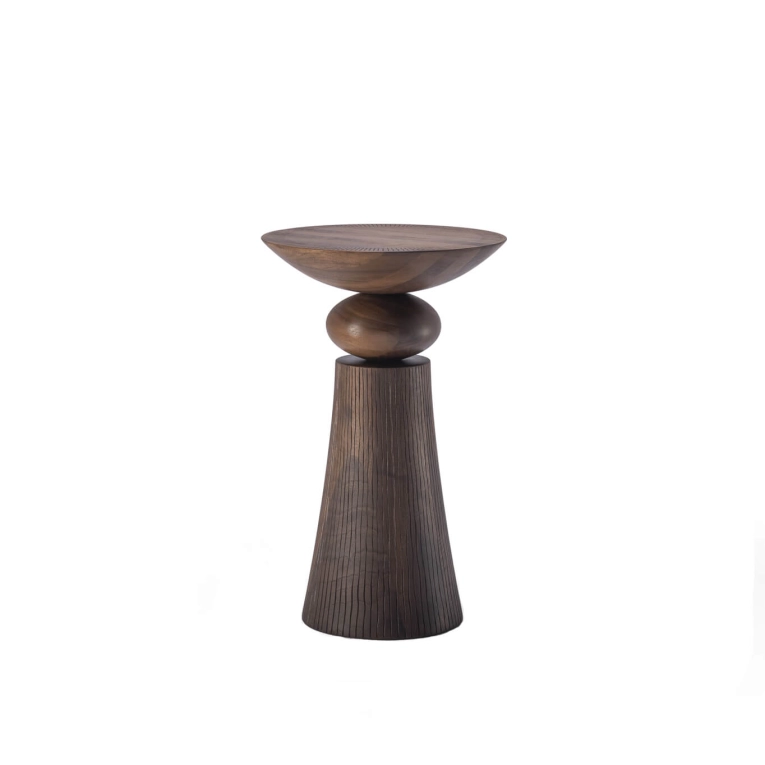 Table d'appoint guéridon TEMPO Noyer huilé ZANAT