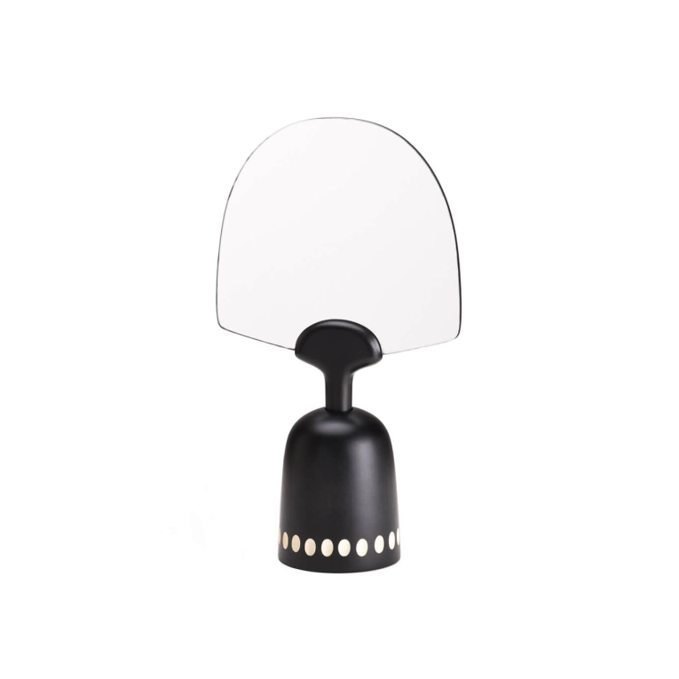 Miroir NUR motifs points Érable noir ZANAT