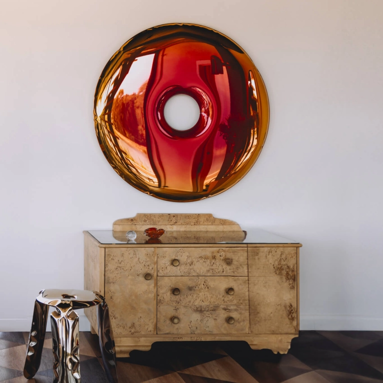 Miroir RONDO Rhodonite-Topaze ZIETA