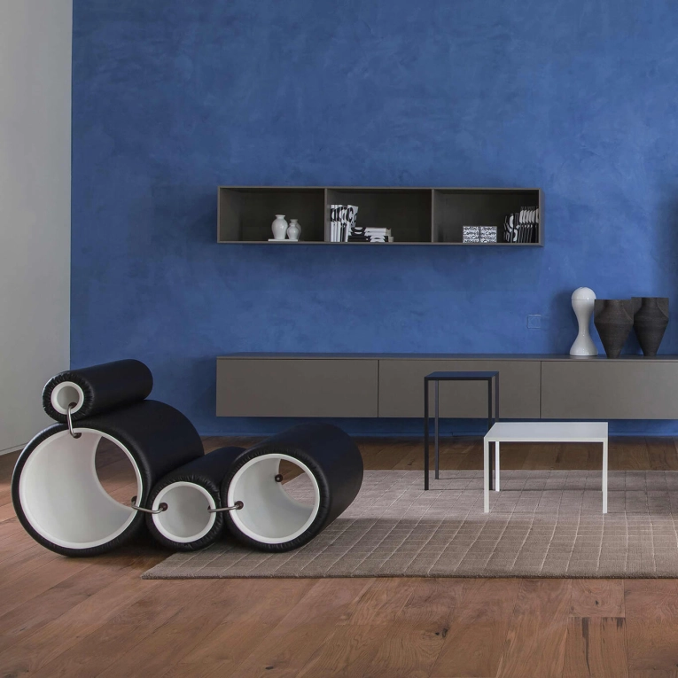 Fauteuil TUBE CHAIR Cuir Noir CAPPELLINI