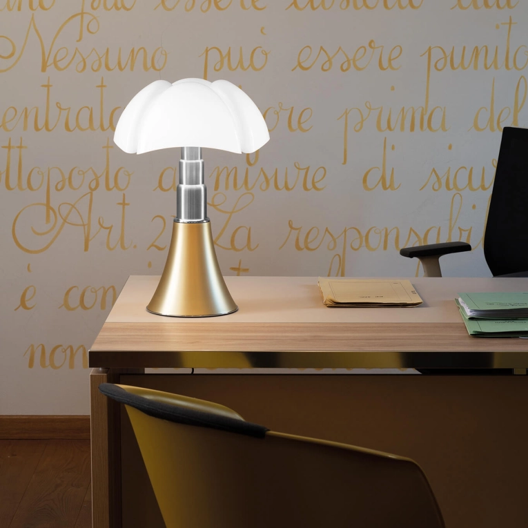 Lampe à poser PIPISTRELLO LED Laiton Satiné MARTINELLI LUCE