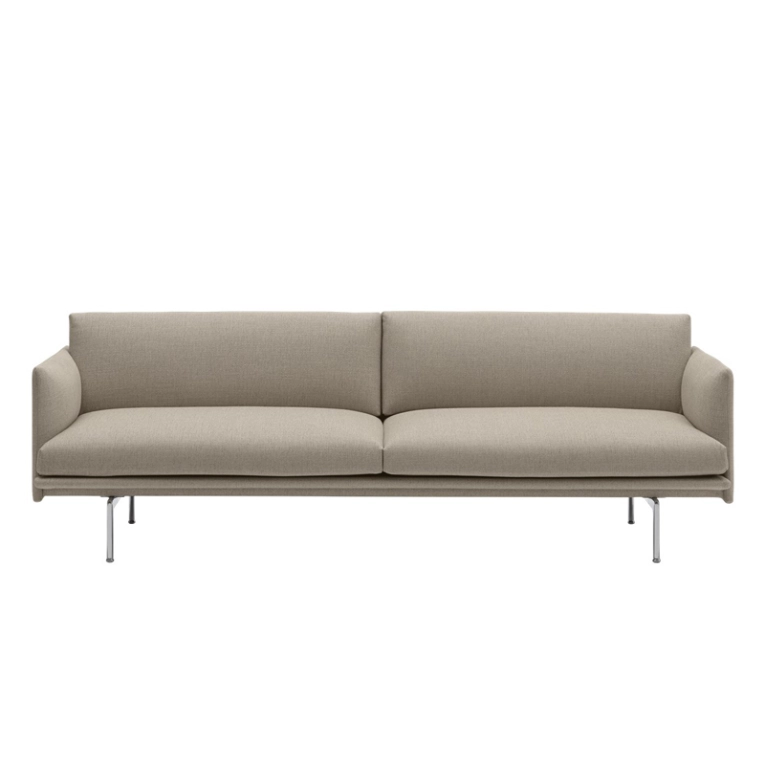 Canapé OUTLINE 3 places Tissu Ecriture 240/ aluminium MUUTO