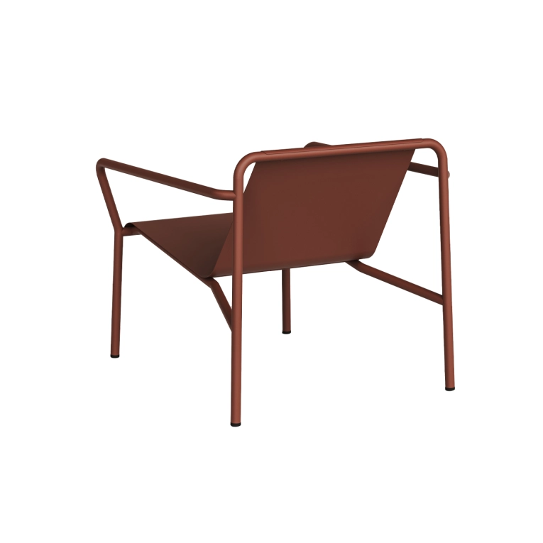 Fauteuil extérieur PANORAMA Rouge Brique avec accoudoirs TIPTOE