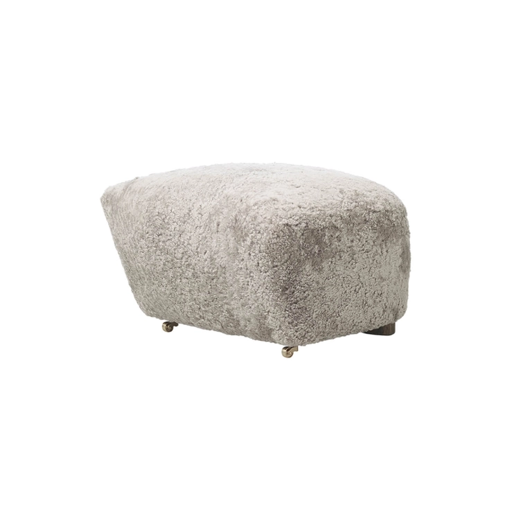 Pouf THE TIRED MAN Chêne Foncé/ Sheepskin Green Tea AUDO COPENHAGEN