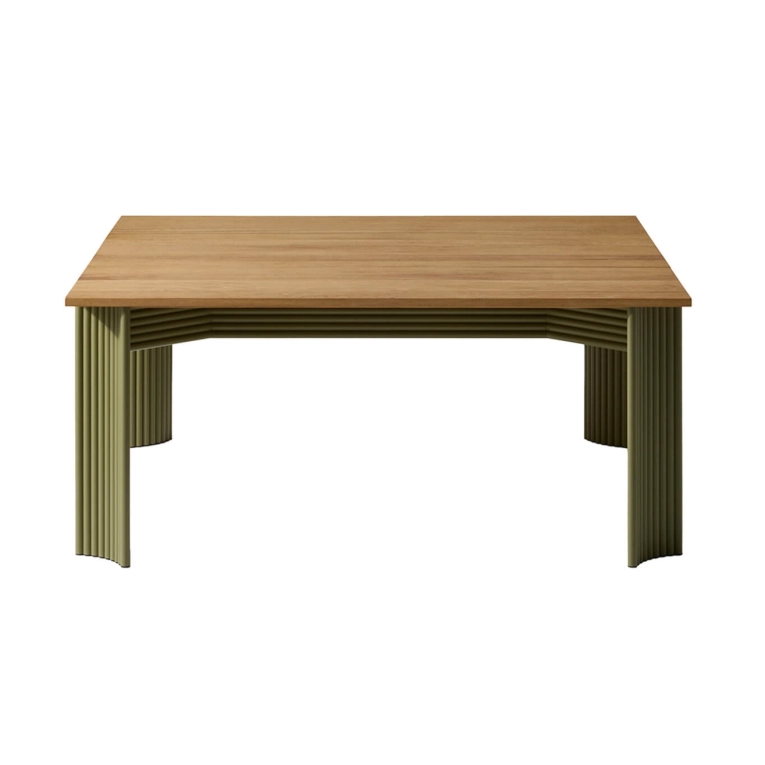 Table extérieure VIDALENTA 170x170 Iroko/ Vert Mousse CASSINA