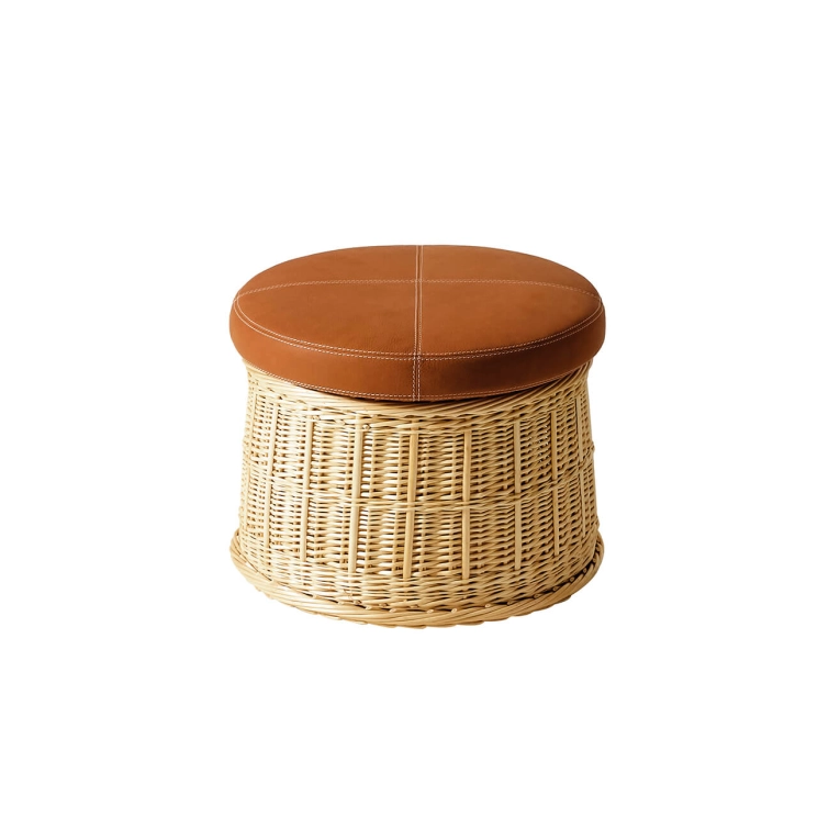 Pouf HOTTE Cuir Voyage Naturale CASSINA