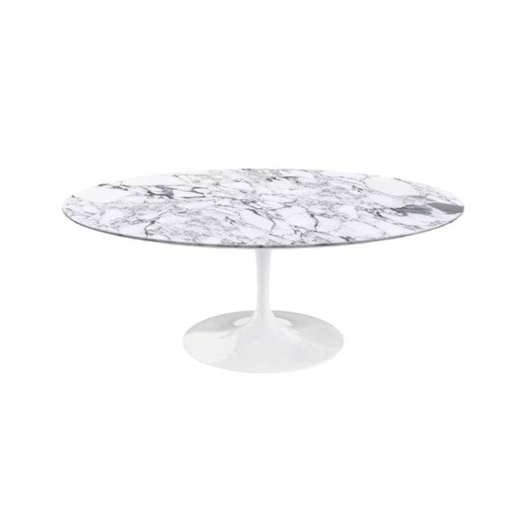 Table basse SAARINEN Ovale 107 x 70 Marbre Arabescato satiné mat KNOLL