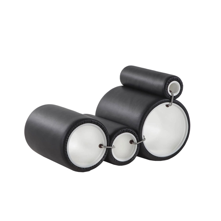 Fauteuil TUBE CHAIR Cuir Noir CAPPELLINI