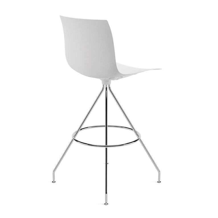 Bar Stool CATIFA RE 46, H 75 White, Chrome Base ARPER