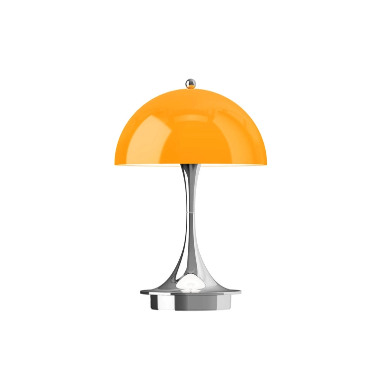 Lampe sans fil PANTHELLA 160 PORTABLE V3 Orange opale/ chrome LOUIS POULSEN