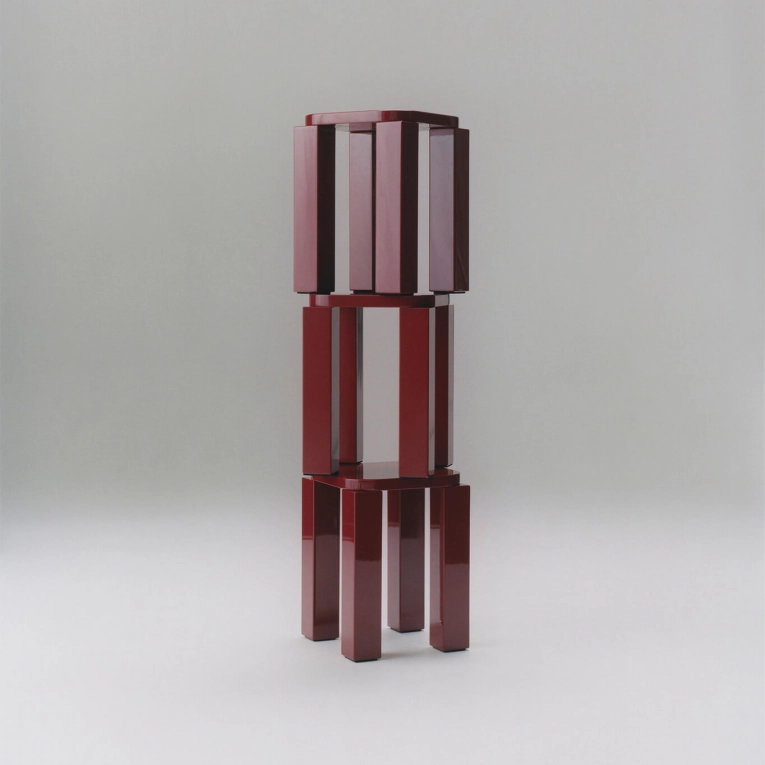 Tabouret ATLAS laqué Bordeaux NEW WORKS