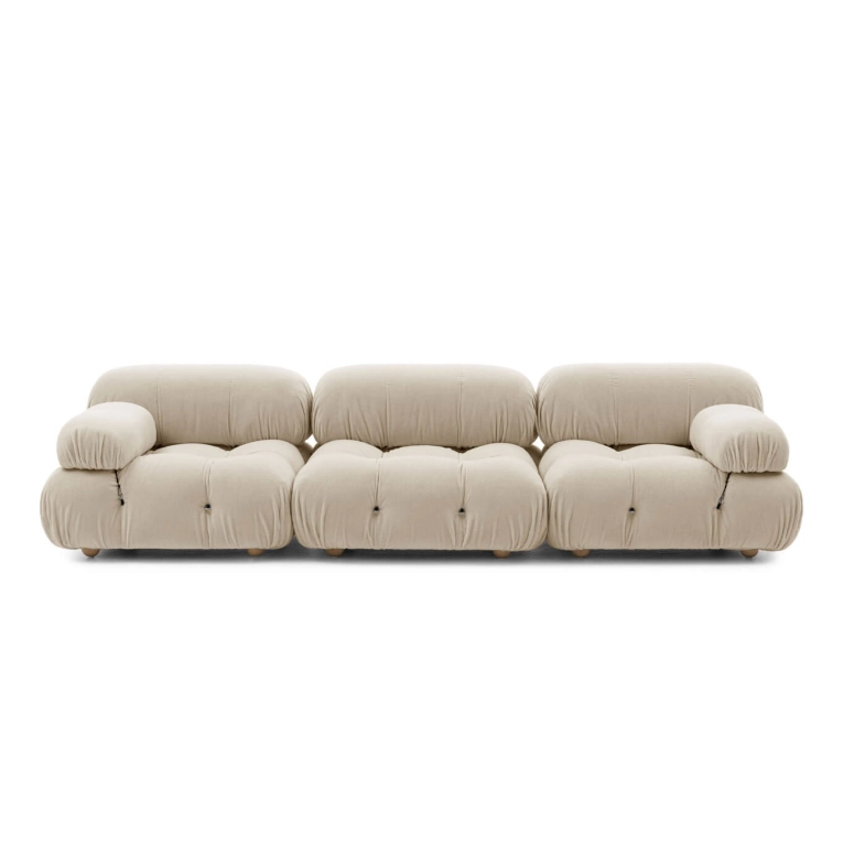 CAMALEONDA Linéaire 3 places Velours Licata Naturel