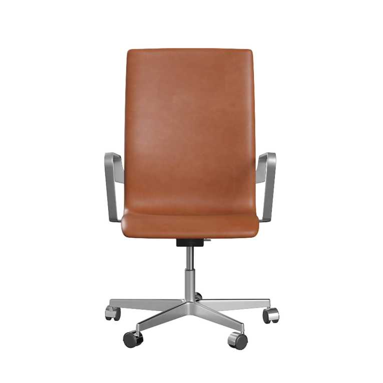 Fauteuil de bureau OXFORD 3293W dossier moyen accoudoirs Grace/Noyer acier chromé FRITZ HANSEN