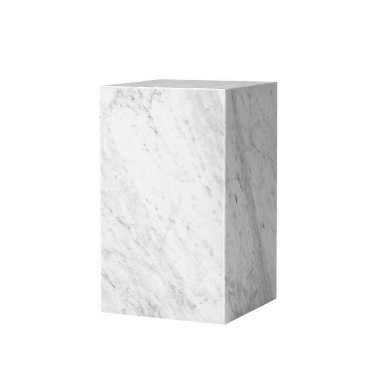 Table d'appoint guéridon PLINTH TALL Marbre de Carrare AUDO COPENHAGEN