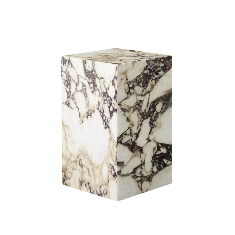 Table d'appoint guéridon PLINTH TALL Marbre Calacatta Viola AUDO COPENHAGEN
