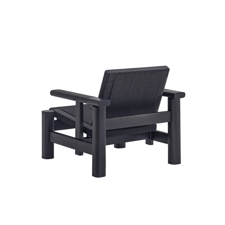 Fauteuil KIRA Érable Noir tissu ZANAT