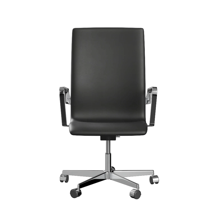 Fauteuil de bureau OXFORD 3293W dossier moyen accoudoirs Essential/Noir acier chromé FRITZ HANSEN