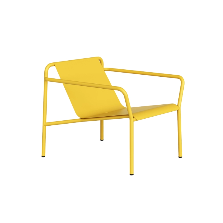 Fauteuil extérieur PANORAMA Jaune Soleil avec accoudoirs TIPTOE