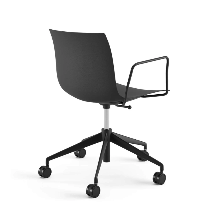 Chair with armrests CATIFA RE 46 Black , 5-Leg Base, Black Legs ARPER