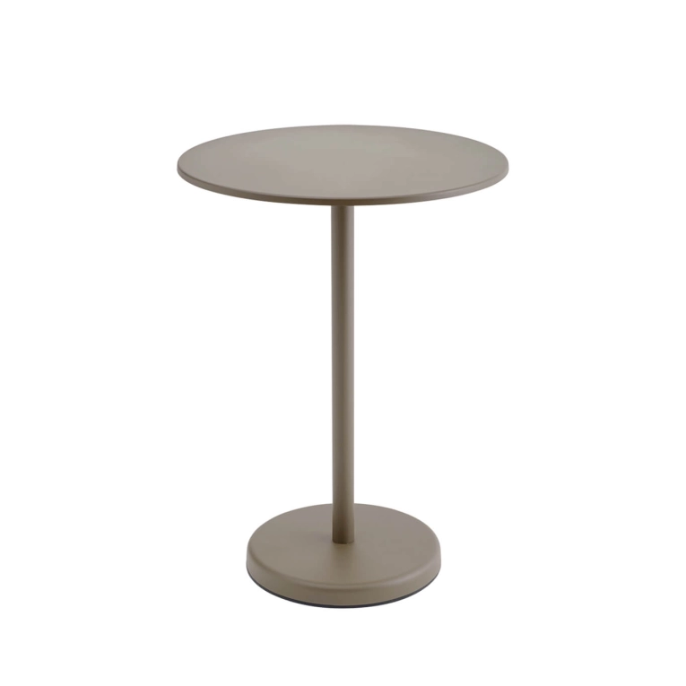 Table extérieure LINEAR STEEL CAFÉ Ø 70 x H 105 Taupe MUUTO