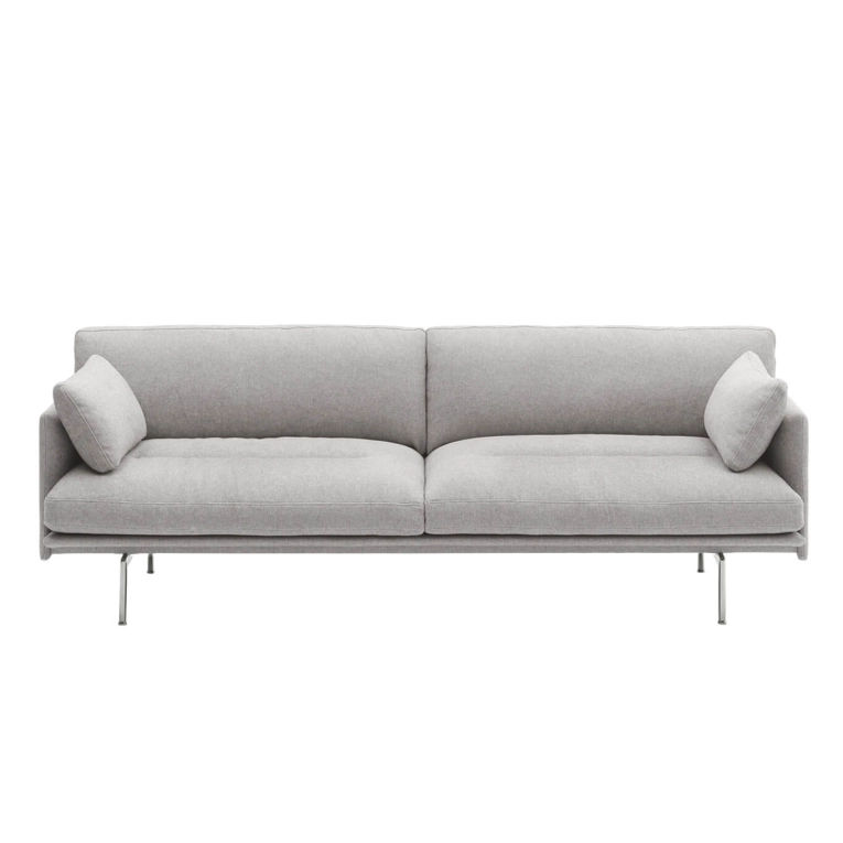 Canapé OUTLINE SOFT 3 places tissu Clay 12/aluminium MUUTO