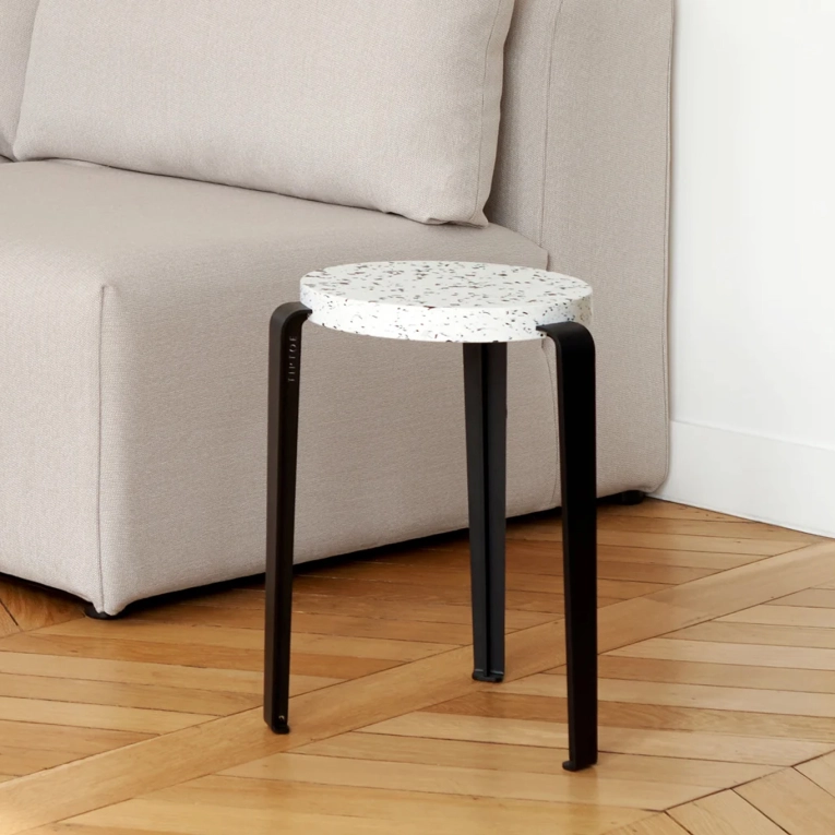 Tabouret LOU Plastique Recyclé Venezia Noir graphite TIPTOE