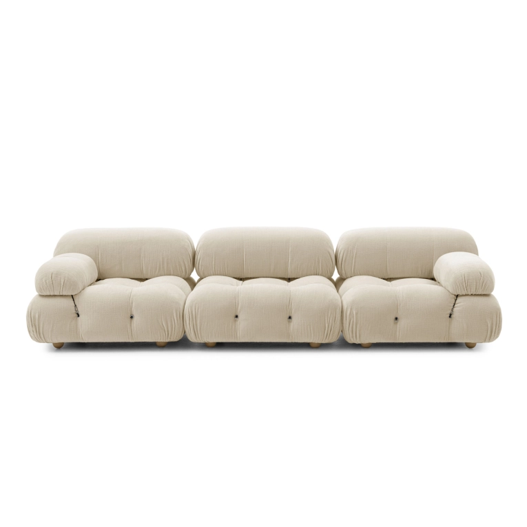 CAMALEONDA Linéaire 3 places Chenille Enia Blanc Ivoire