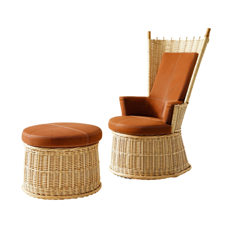 Pouf HOTTE Cuir Voyage Naturale CASSINA