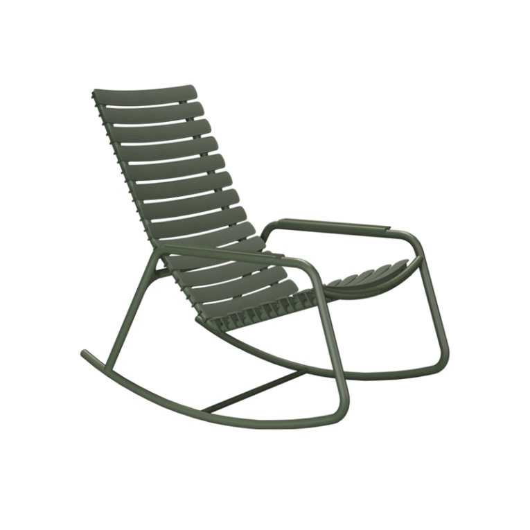 Fauteuil extérieur Rocking Chair RECLIPS Vert olive HOUE