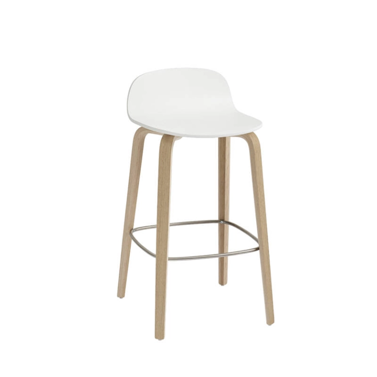Tabouret haut VISU BARSTOOL Blanc, bois MUUTO
