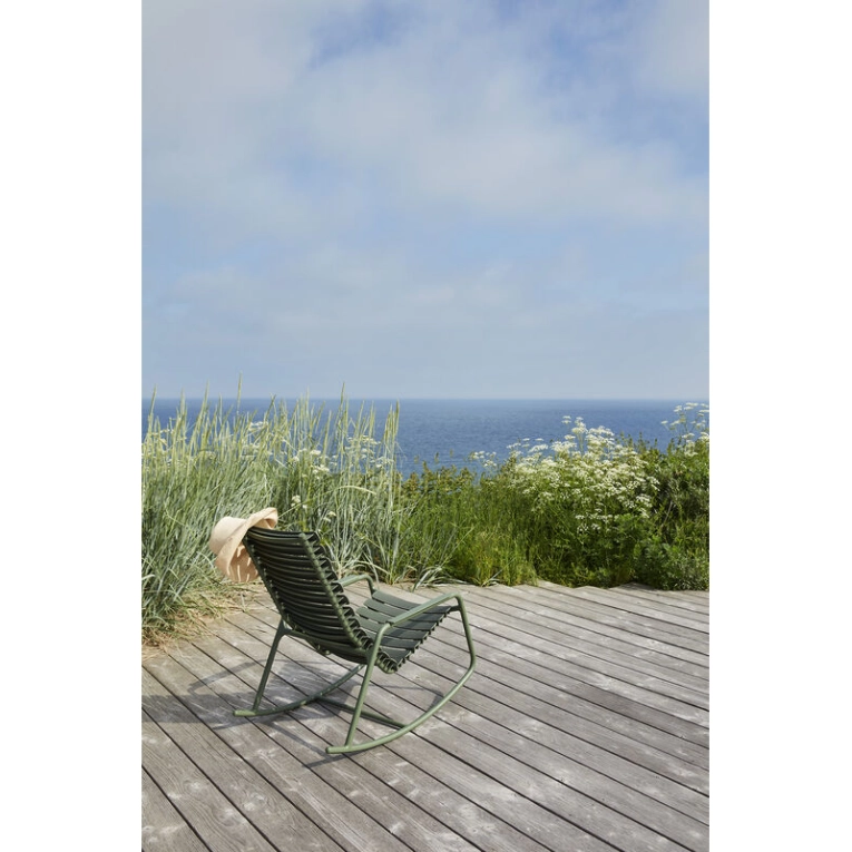 Fauteuil extérieur Rocking Chair RECLIPS Noir HOUE