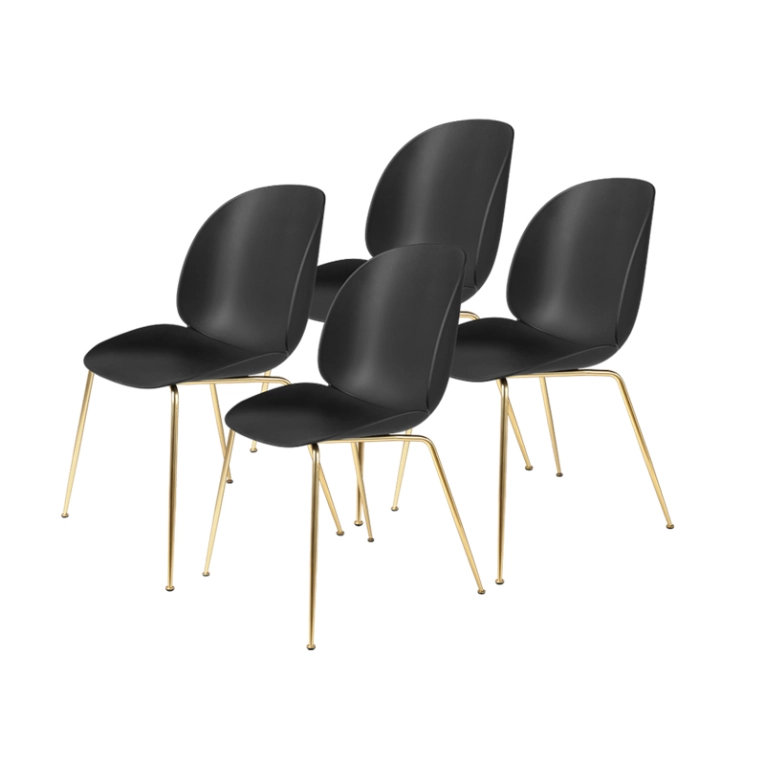 Chaise BEETLE Set de 4 Noir GUBI