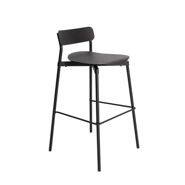 Tabouret haut FROMME H75 Noir PETITE FRITURE