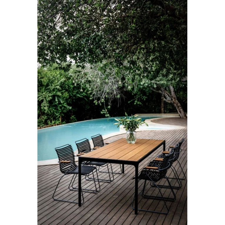 Chaise extérieur Chaise CLICK avec accoudoirs Noir HOUE