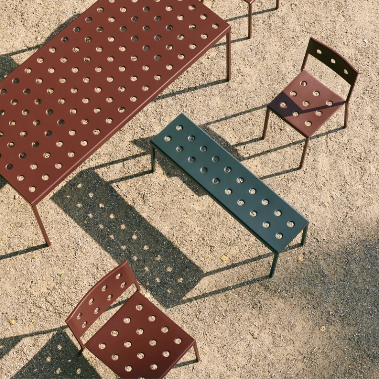 Banc extérieur Banc BALCONY L 165 Rouge fer HAY