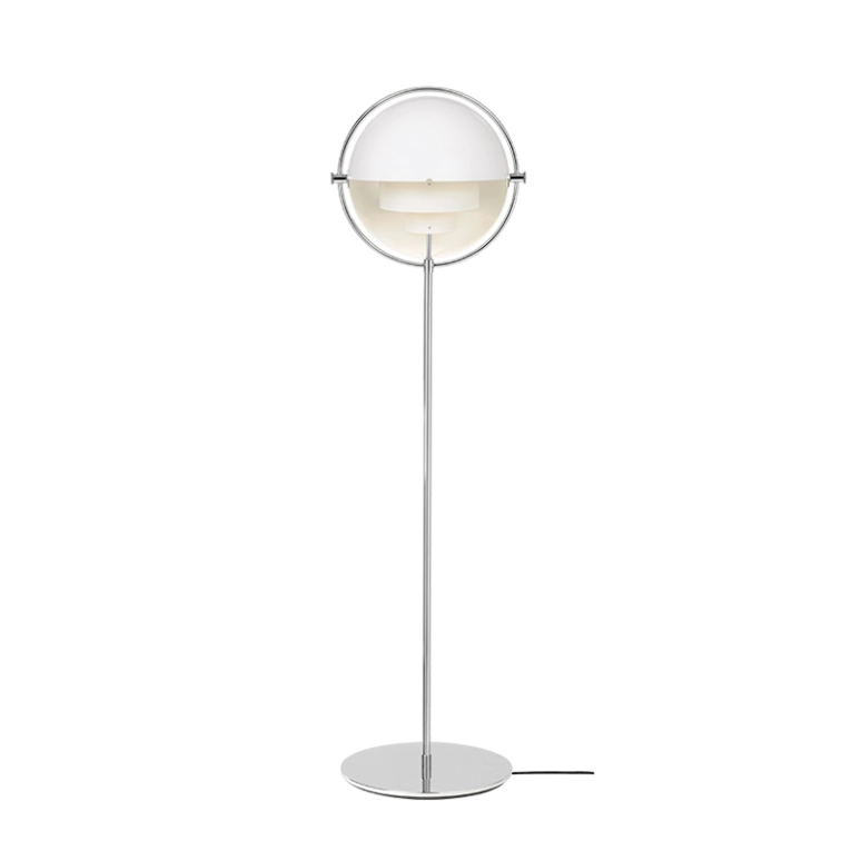 Lampadaire MULTI-LITE Chrome/ blanc GUBI