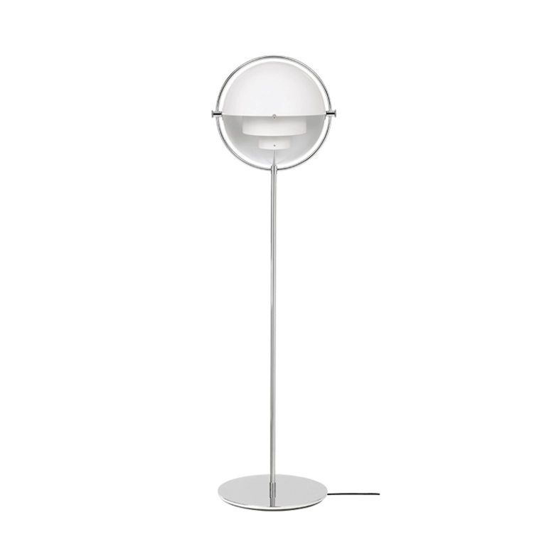 Lampadaire MULTI-LITE Chrome/ blanc GUBI
