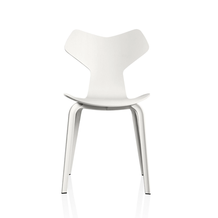 Chaise GRAND PRIX pieds bois Blanc FRITZ HANSEN