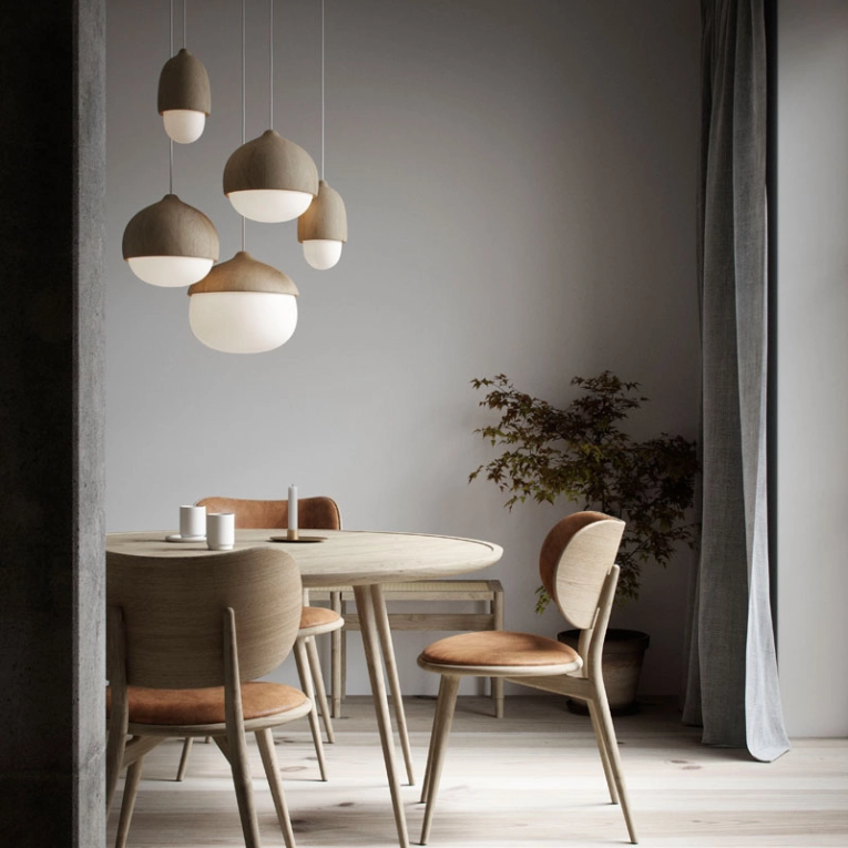 Suspension TERHO Naturel/ verre blanc opalin MATER