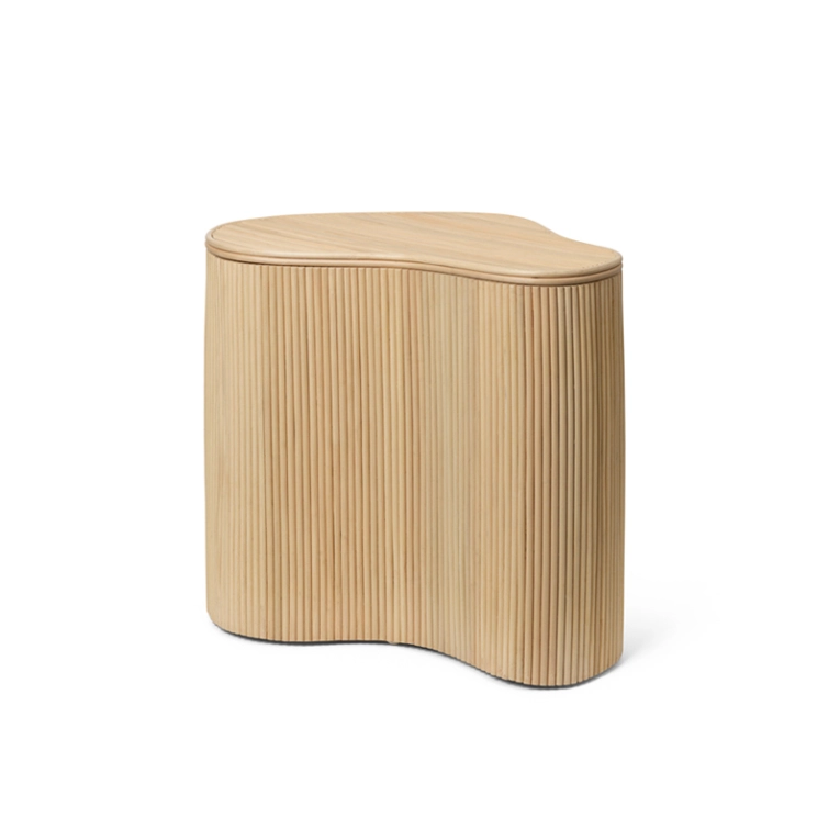 Table d'appoint guéridon ISOLA STORAGE Naturel FERM LIVING