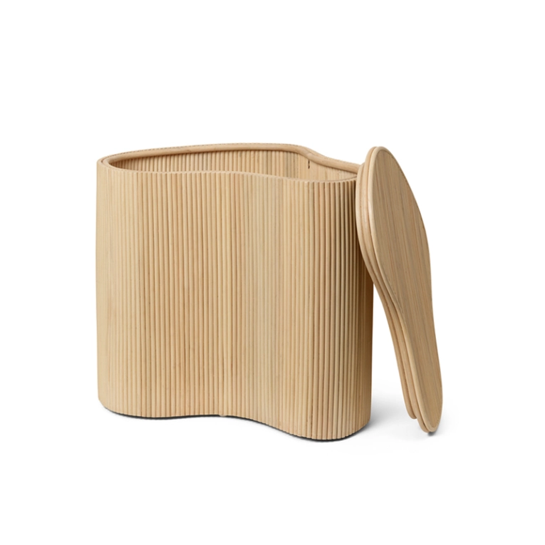 Table d'appoint guéridon ISOLA STORAGE Naturel FERM LIVING