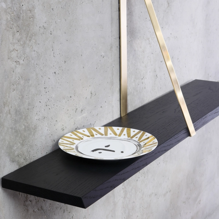 Etagère T-SQUARE support laiton Noir COEDITION