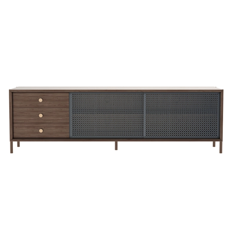 Meuble de rangement Buffet GABIN L162 avec tiroirs Noyer/ Gris ardoise HARTO